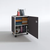 Kenzlife mutfak dolabı zehra 068*030*032 gri kilitli tekerlekli banyo evrak ofis kitaplık ayakkabılık kiler thumbnail 5