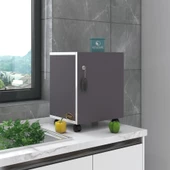 Kenzlife mutfak dolabı zehra 068*030*032 gri kilitli tekerlekli banyo evrak ofis kitaplık ayakkabılık kiler thumbnail 4