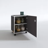 Kenzlife mutfak dolabı zehra 068*030*032 gri kilitli tekerlekli banyo evrak ofis kitaplık ayakkabılık kiler thumbnail 1