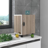 Kenzlife mutfak dolabı zehra 068*030*032 crd kilitli tekerlekli banyo evrak ofis kitaplık ayakkabılık kiler - 4