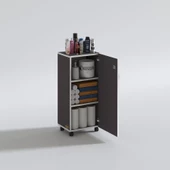 Kenzlife mutfak dolabı zehra 088*050*032 gri kilitli tekerlekli banyo evrak ofis kitaplık ayakkabılık kiler thumbnail 1