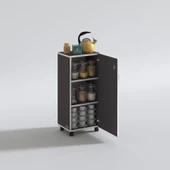 Kenzlife mutfak dolabı zehra 088*050*032 gri kilitli tekerlekli banyo evrak ofis kitaplık ayakkabılık kiler thumbnail 2