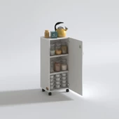 Kenzlife mutfak dolabı zehra 108X030X032 byz kilitli tekerlekli banyo evrak ofis kitaplık ayakkabılık kiler thumbnail 1