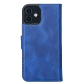 Apple iPhone 12 Pro Uyumlu Deri Cüzdanlı Kılıf Okyanus Mavi - 3