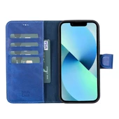 Apple iPhone 12 Pro Uyumlu Deri Cüzdanlı Kılıf Okyanus Mavi - 4