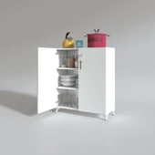 Kenzlife 2 kapılı dolap çilem 088*070*032 byz kilitli ayaklı banyo mutfak ofis kitaplık ayakkabılık kiler - 2