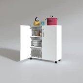 Kenzlife 2 kapılı dolap çilem 088x070x032 byz kilitli tekerlekli banyo mutfak ofis kitaplık ayakkabılık kiler - 2