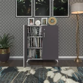 Kenzlife 2 kapılı dolap çilem 088*070*032 gri kilitli ayaklı banyo mutfak ofis kitaplık ayakkabılık kiler thumbnail 5