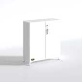 Kenzlife 2 kapılı dolap çilem 088*070*032 byz kilitli ayaklı banyo mutfak ofis kitaplık ayakkabılık kiler - 7