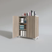 Kenzlife 2 kapılı dolap çilem 088*070*032 crd kilitli ayaklı banyo mutfak ofis kitaplık ayakkabılık kiler - 4