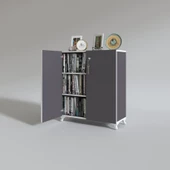 Kenzlife 2 kapılı dolap çilem 088*070*032 gri kilitli ayaklı banyo mutfak ofis kitaplık ayakkabılık kiler thumbnail 4