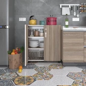 Kenzlife 2 kapılı dolap çilem 088*070*032 crd kilitli tekerlekli banyo mutfak ofis kitaplık ayakkabılık kiler thumbnail 1