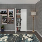 Kenzlife 2 kapılı dolap çilem 188*070*032 byz kilitli ayaklı banyo mutfak ofis kitaplık ayakkabılık kiler - 5