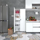 Kenzlife 2 kapılı dolap çilem 188*070*032 byz kilitli ayaklı banyo mutfak ofis kitaplık ayakkabılık kiler - 1