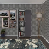 Kenzlife 2 kapılı dolap çilem 188*070*032 gri kilitli ayaklı banyo mutfak ofis kitaplık ayakkabılık kiler - 6