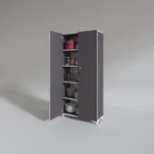 Kenzlife 2 kapılı dolap çilem 188*070*032 gri kilitli ayaklı banyo mutfak ofis kitaplık ayakkabılık kiler - 3