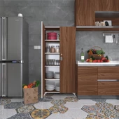 Kenzlife 2 kapılı dolap çilem 188*070*032 cvz kilitli ayaklı banyo mutfak ofis kitaplık ayakkabılık kiler - 1