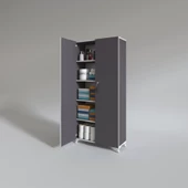 Kenzlife 2 kapılı dolap çilem 188*090*032 gri kilitli ayaklı banyo mutfak ofis kitaplık ayakkabılık kiler thumbnail 2