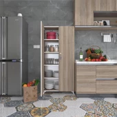 Kenzlife 2 kapılı dolap çilem 188*090*032 crd kilitli ayaklı banyo mutfak ofis kitaplık ayakkabılık kiler - 1