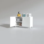 Kenzlife 2 kapılı dolap rabia 048*070*032 byz kapaklı ayaklı banyo mutfak ofis kitaplık ayakkabılık kiler thumbnail 2