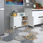 Kenzlife 2 kapılı dolap rabia 048*070*032 byz kapaklı ayaklı banyo mutfak ofis kitaplık ayakkabılık kiler thumbnail 1