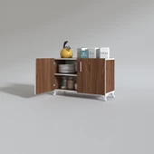 Kenzlife 2 kapılı dolap rabia 048*070*032 cvz kapaklı ayaklı banyo mutfak ofis kitaplık ayakkabılık kiler - 1