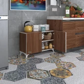 Kenzlife 2 kapılı dolap rabia 048*070*032 cvz kapaklı ayaklı banyo mutfak ofis kitaplık ayakkabılık kiler - 5