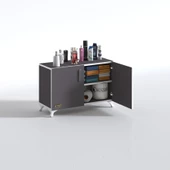 Kenzlife 2 kapılı dolap rabia 048*070*032 gri kapaklı ayaklı banyo mutfak ofis kitaplık ayakkabılık kiler thumbnail 2