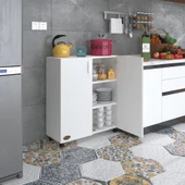 Kenzlife 2 kapılı dolap rabia 088*070*032 byz kapaklı tekerlekli banyo mutfak ofis kitaplık ayakkabılık kiler thumbnail 5