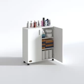 Kenzlife 2 kapılı dolap rabia 088*070*032 byz kapaklı tekerlekli banyo mutfak ofis kitaplık ayakkabılık kiler thumbnail 2