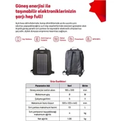 Arçelik ARCLK-SBP-8W Taşınabilir Güneş Paneli Sırt Çantası - 4