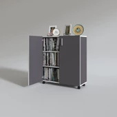 Kenzlife 2 kapılı dolap rabia 088*070*032 gri kapaklı tekerlekli banyo mutfak ofis kitaplık ayakkabılık kiler thumbnail 4