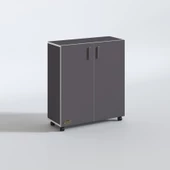 Kenzlife 2 kapılı dolap rabia 088*070*032 gri kapaklı tekerlekli banyo mutfak ofis kitaplık ayakkabılık kiler thumbnail 5