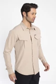 Crozwise Outdoor - Erkek Bej Spor Gömlek - 7132-02 - 3