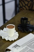 Kütahya Porselen Adora 4 Parça 2 Kişilik Kahve Takımı Siyah & Krem - 4