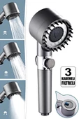 3 Fonksiyonlu Banyo Duş Başlığı Filtreli Kireç Önleyici Turbo Yüksek Basınçlı Masaj Duş Başlığı thumbnail 1