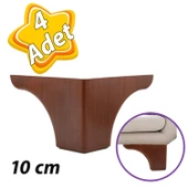 4 Adet Açelya 10 cm Ceviz Ahşap Desenli Lüx Mobilya Kanepe Sehpa Ünite Koltuk Ayağı Plastik Baza Ayak - 1