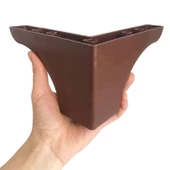 Açelya 10 cm Ceviz Ahşap Desenli Lüx Mobilya Kanepe Sehpa Ünite Koltuk Ayağı Plastik Baza Ayak - 3