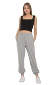 Crozwise Lastik Paça - Kadın Pamuklu Grimelanj Eşofman Altı - 2172-05 - 1