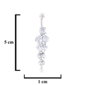 316L Çelik Çoklu Zirkon Taşlı Piercing  PRC-225 - 3