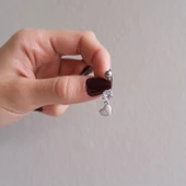 316L Çelik Kalp Model Zirkon Taşlı Piercing  PRC-222 thumbnail 2