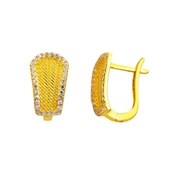 Trabzon Hasır 14 Ayar Sarı Altın Küpe - 1