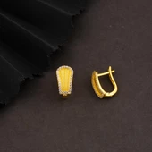 Trabzon Hasır 14 Ayar Sarı Altın Küpe - 2