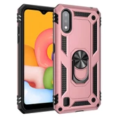 Galaxy A01 Yüzüklü Standlı Manyetikli Armor Vega Zırh Kılıf - 11