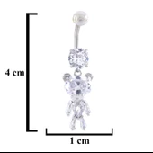 316L Çelik Ayıcık Model Zirkon Taşlı Piercing  PRC-221 thumbnail 3