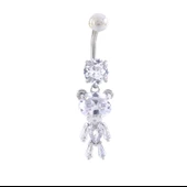 316L Çelik Ayıcık Model Zirkon Taşlı Piercing  PRC-221 thumbnail 1
