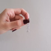 316L Çelik 3 Sıra Çiçek Model Zirkon Taşlı Piercing  PRC-220 thumbnail 2