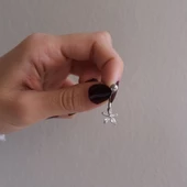 316L Çelik Çiçekli Beyaz Zirkon Taşlı Piercing  PRC-215 - 2
