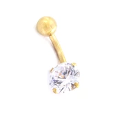 Altın Kaplama Beyaz Zirkon Taşlı Piercing  PRC-211 thumbnail 4