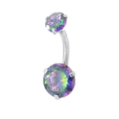 316L Çelik Küçük Mor Zirkon Taşlı Piercing  PRC-208 thumbnail 1